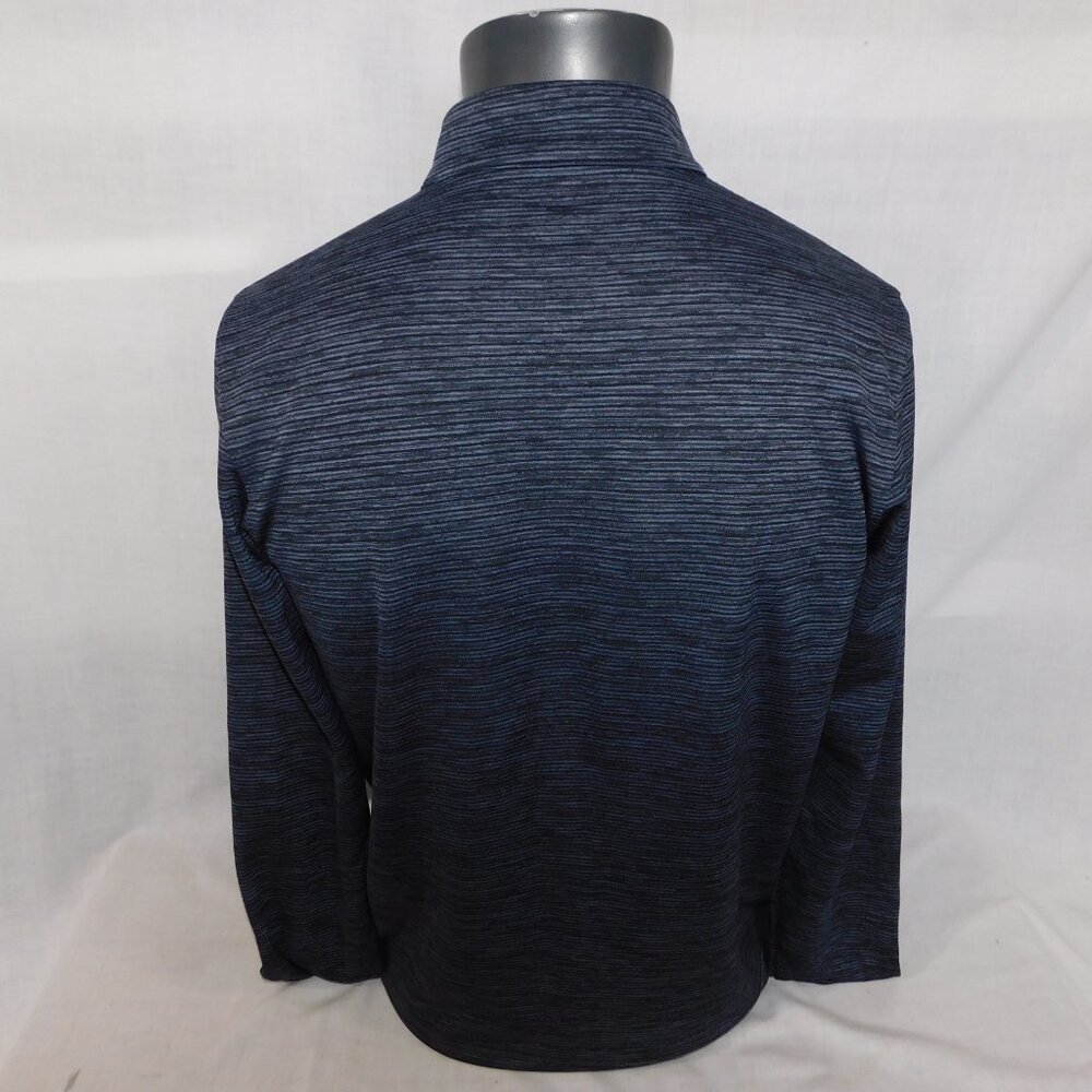 Nike Dri-Fit Victory Blue Black Striped 1/4 Zip Long Sleeve Golf Pullover Mens M - Picture 9 of 11